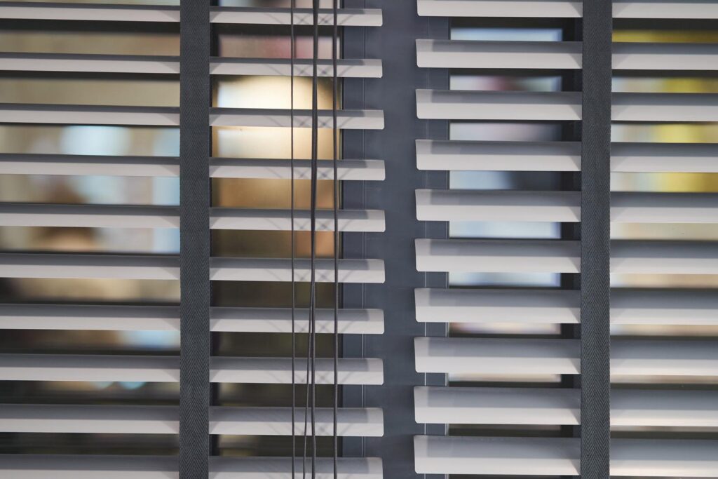 grey plastic blinds