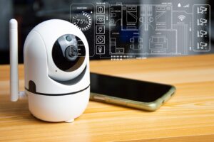 smart home concept and wireless control technology and security ip camera