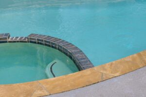 Pool with spa pool built in